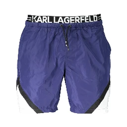 Blue Polyester Swimwear