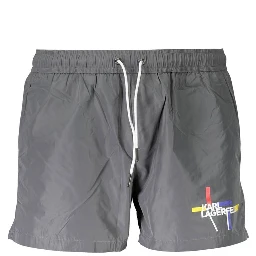 Gray Polyester Swimwear