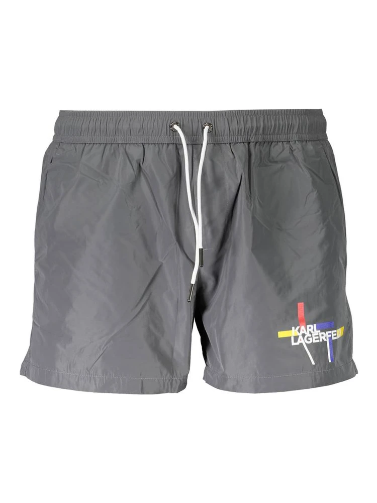 Gray Polyester Swimwear