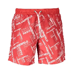 Red Polyester Swimwear