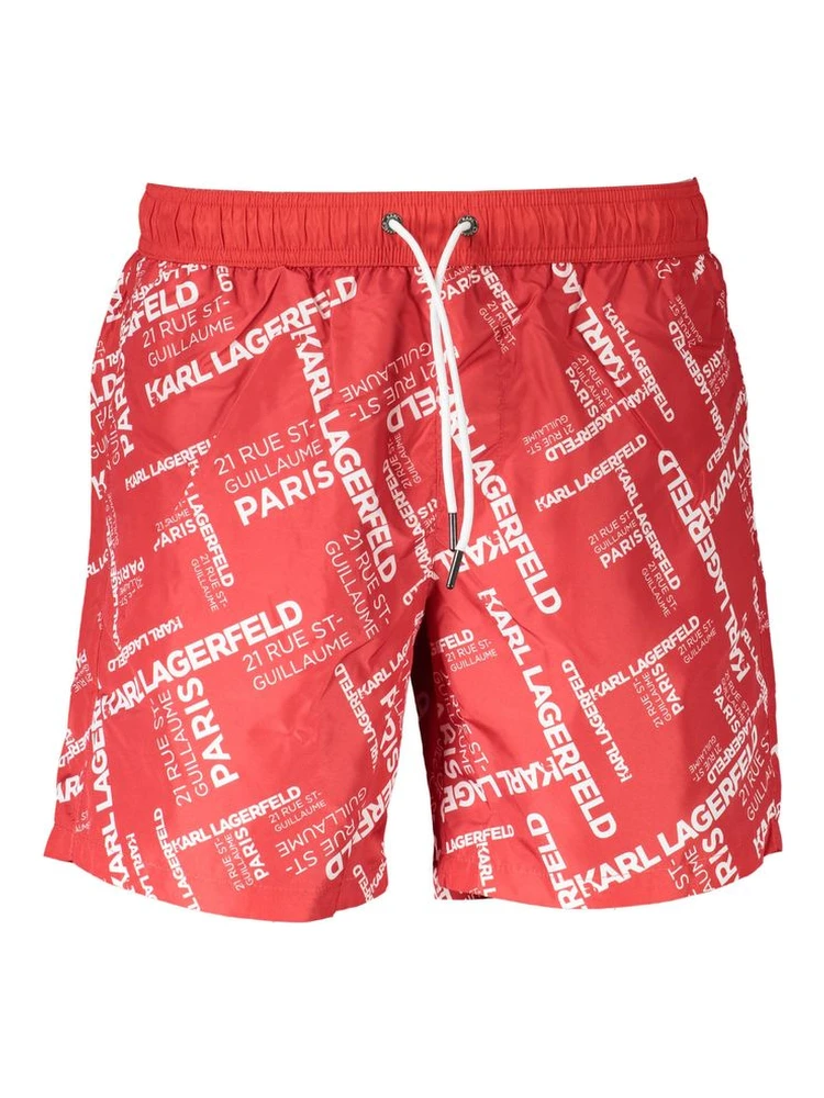 Red Polyester Swimwear