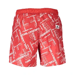 Red Polyester Swimwear