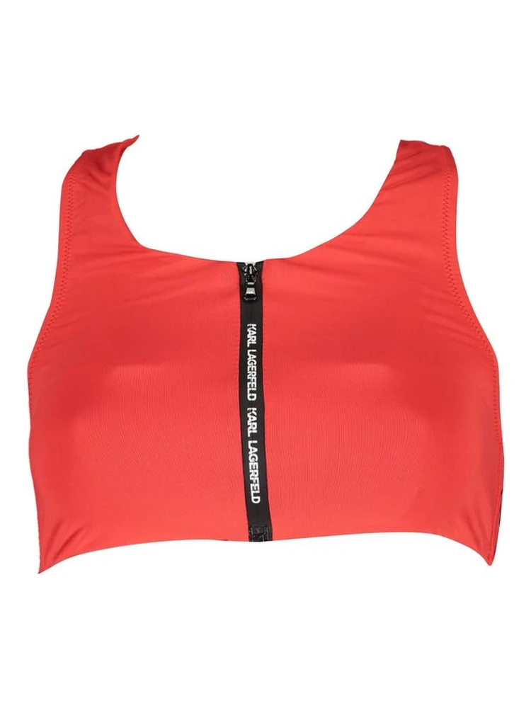 Red Elastane Swimwear