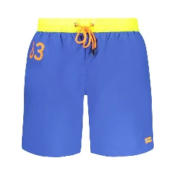 Blu Poliammide Men Swim Boxer