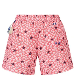 Red Polyester Men's Swim Boxer