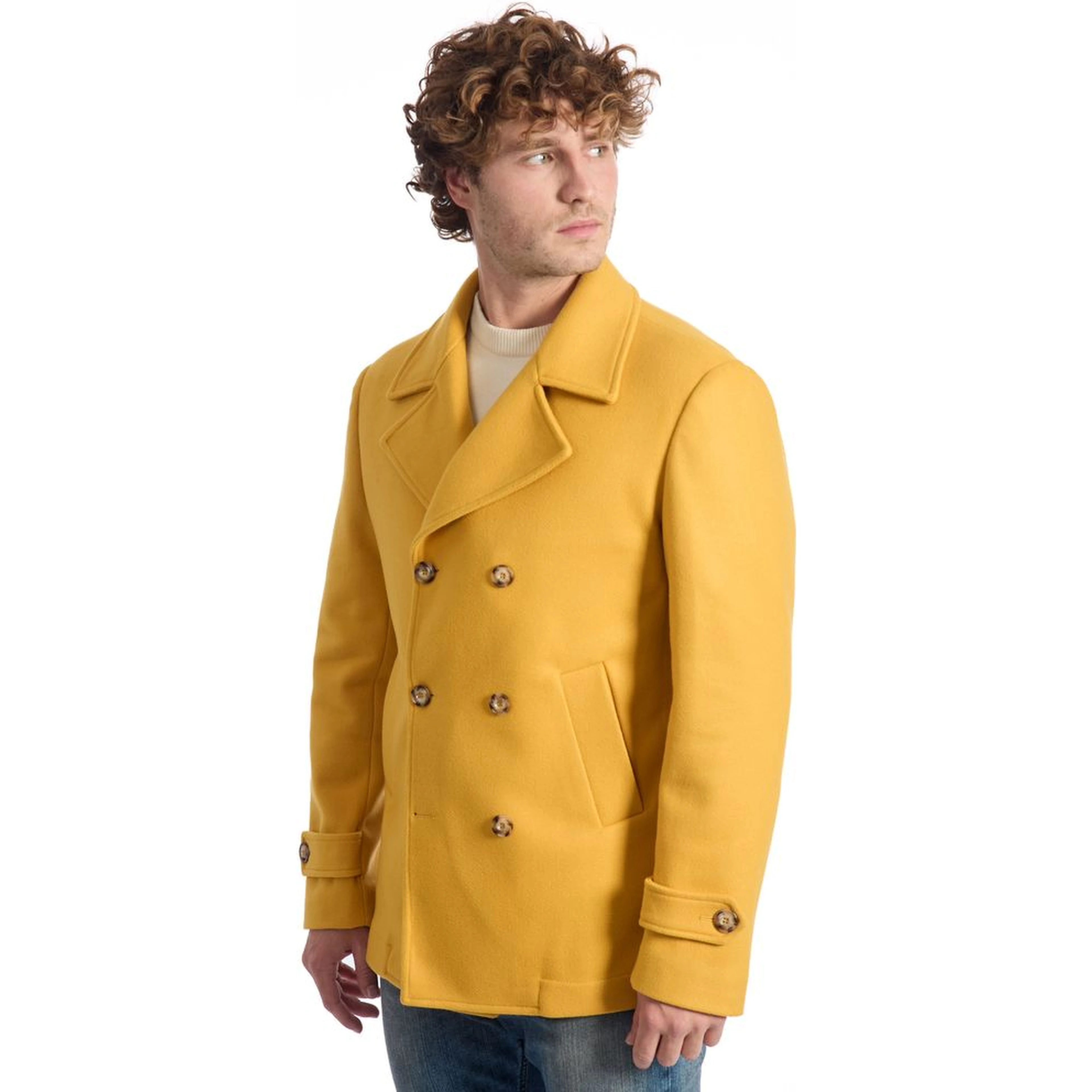 Yellow Wool Men's Jacket