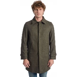 Green Wool Men Jacket