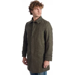Green Wool Men Jacket