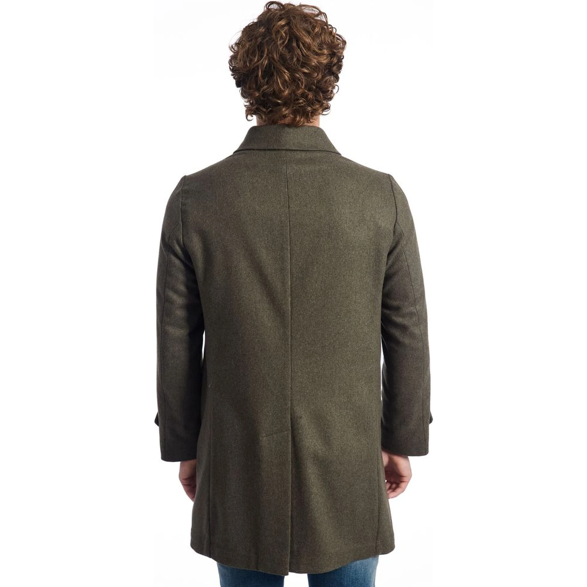 Green Wool Men Jacket