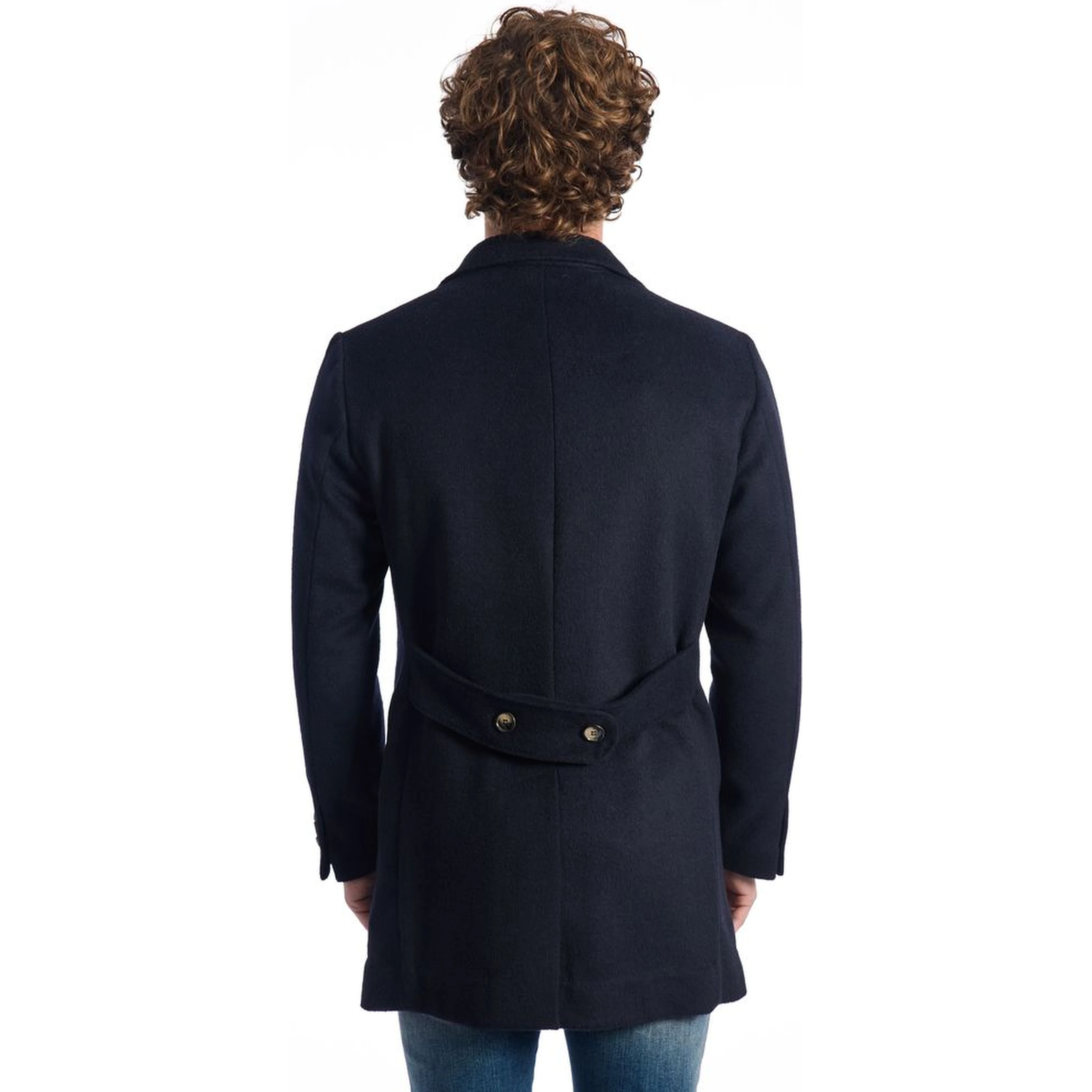 Blue Wool Men Jacket