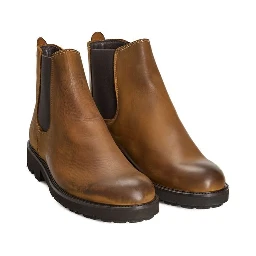 Brown Calfskin Men Boot