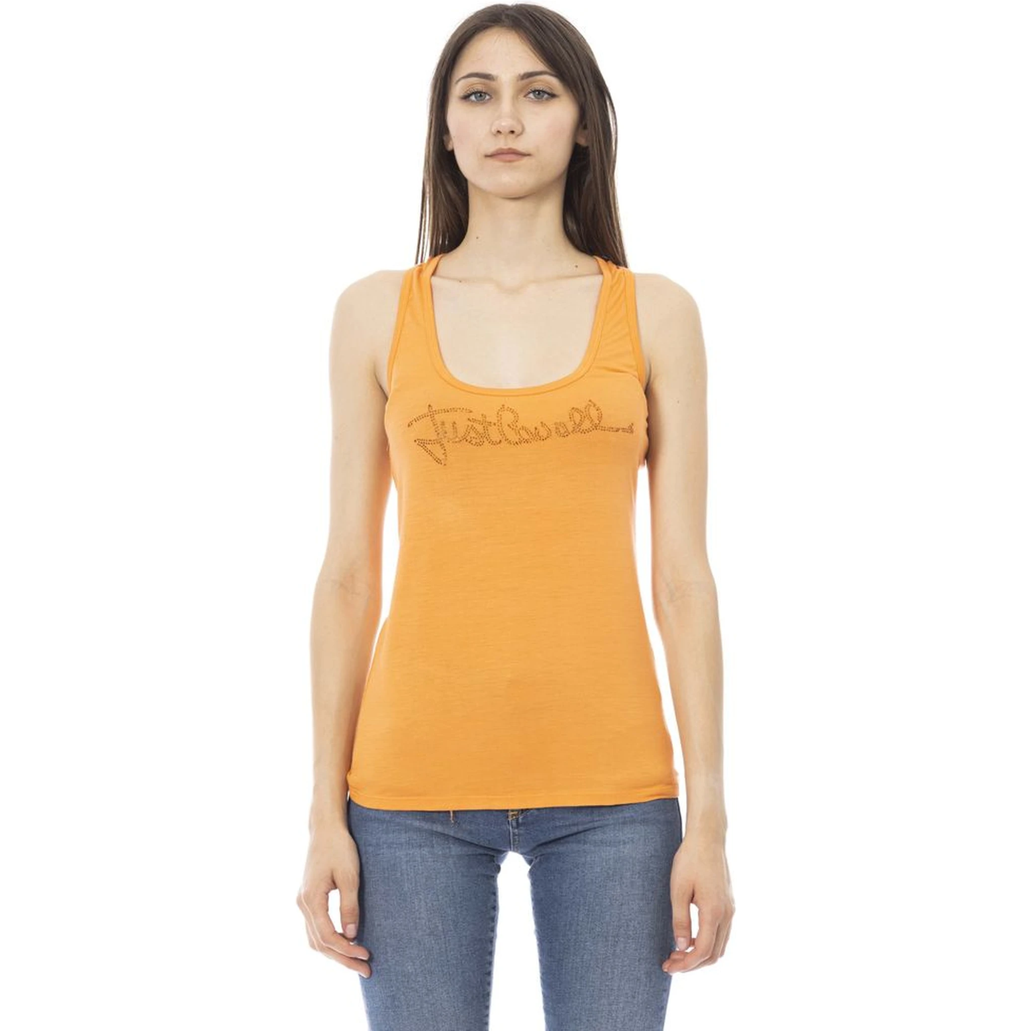 Orange Viscose Tank Top