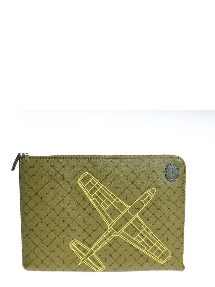 Green Leather Men Clutch