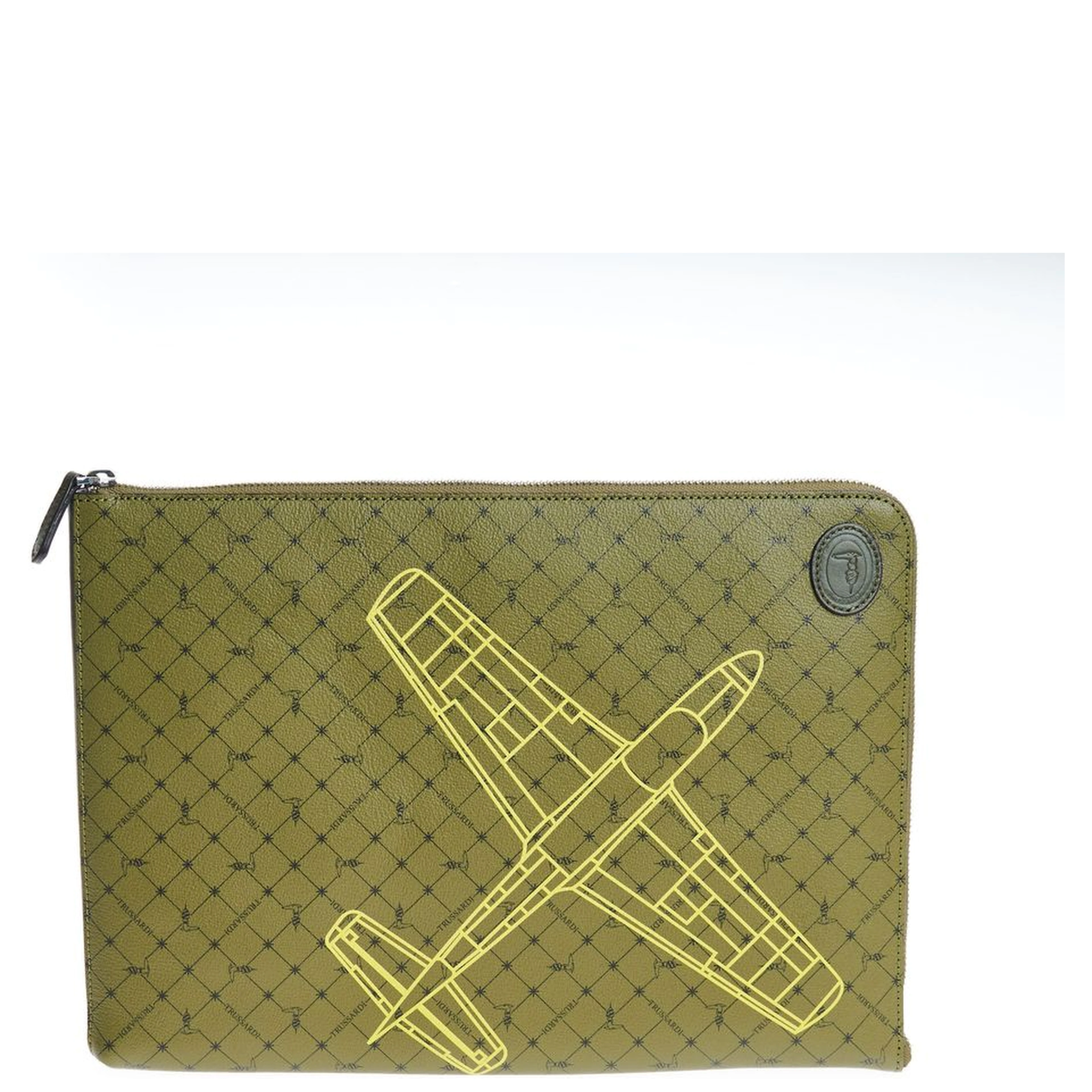 Green Leather Men Clutch
