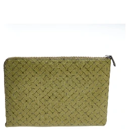 Green Leather Men Clutch