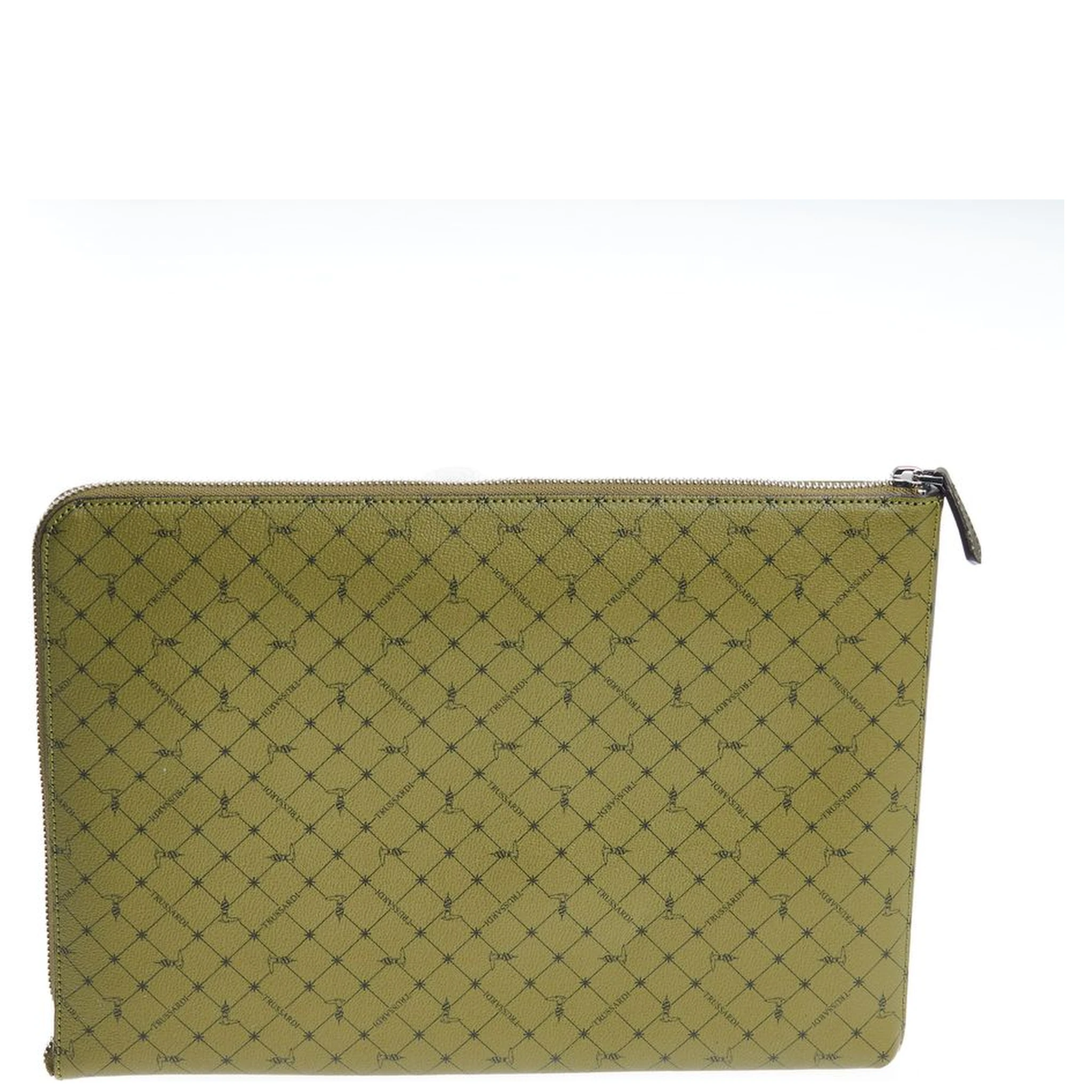 Green Leather Men Clutch