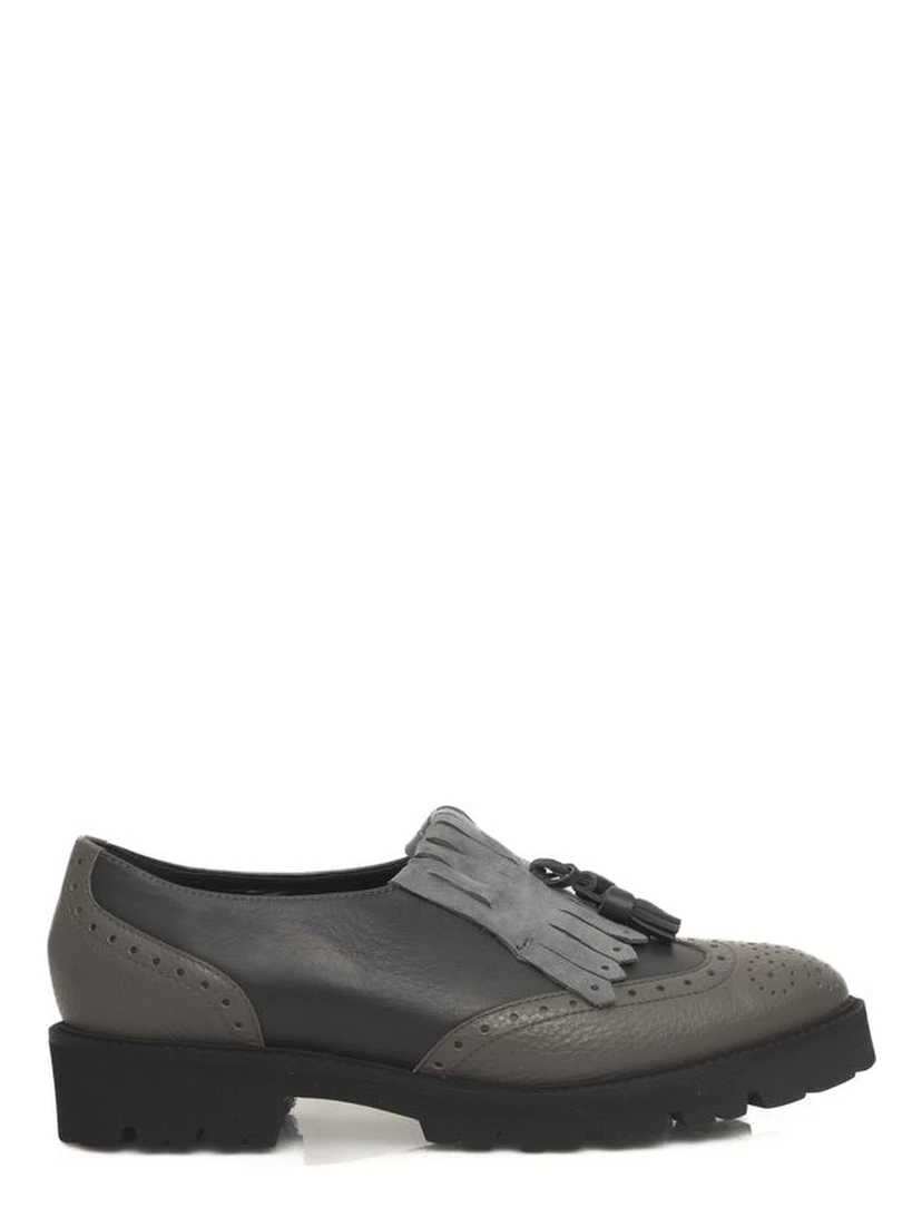 Gray Cowhide Women Loafer