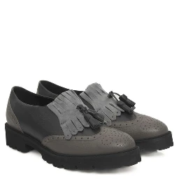 Gray Cowhide Women Loafer