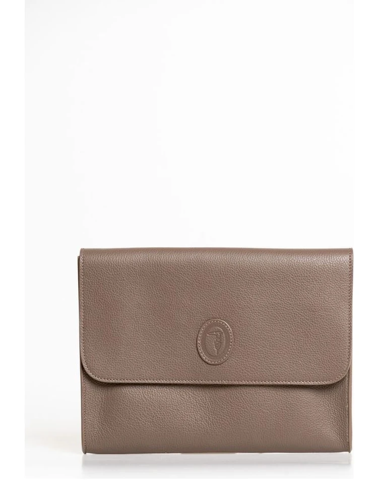 Brown Polyester Men Clutch