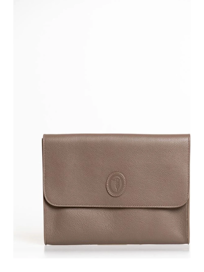 Brown Polyester Men Clutch