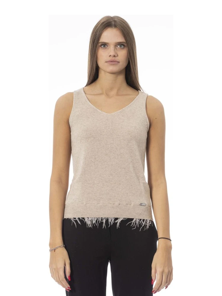 Beige Wool Tank Top