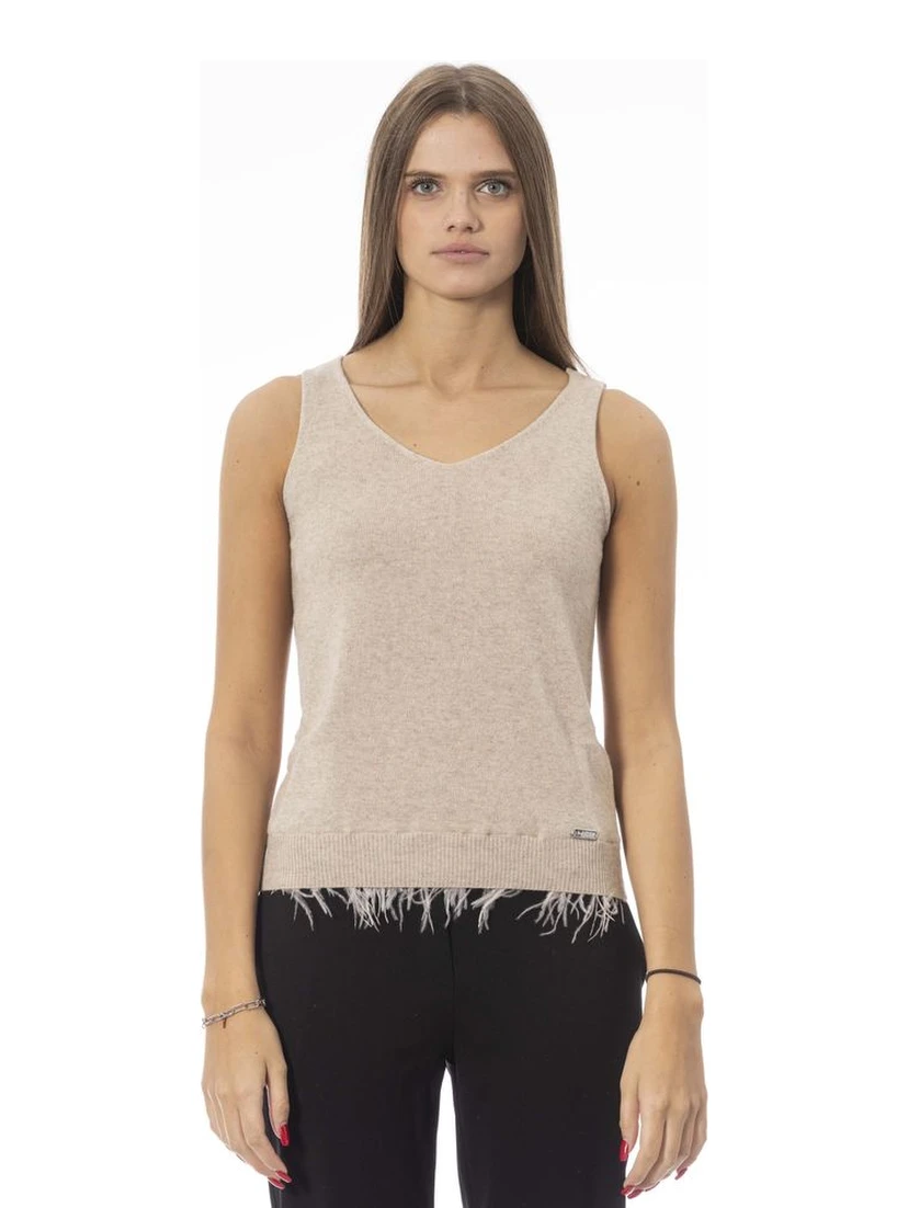 Beige Wool Tank Top