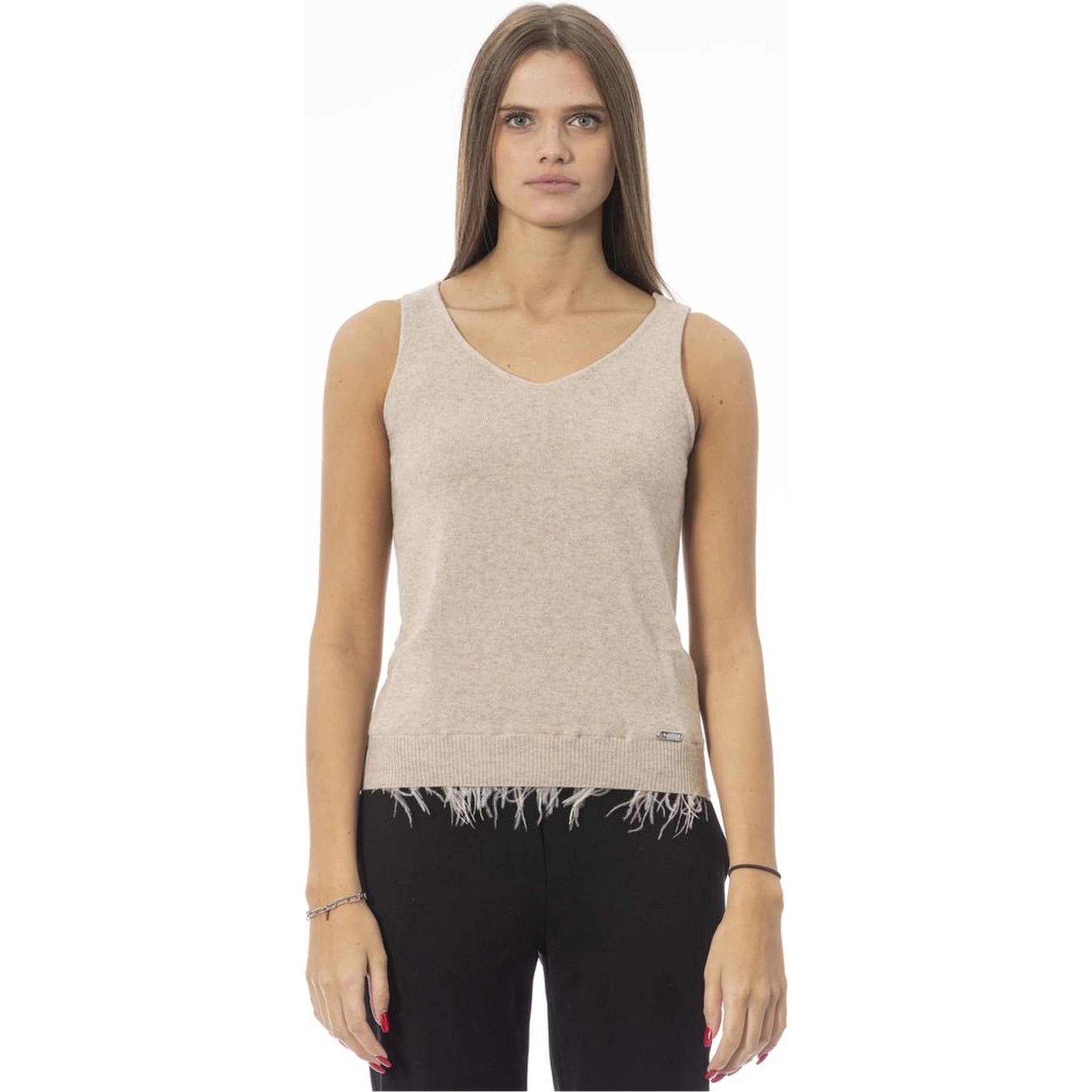 Beige Wool Tank Top