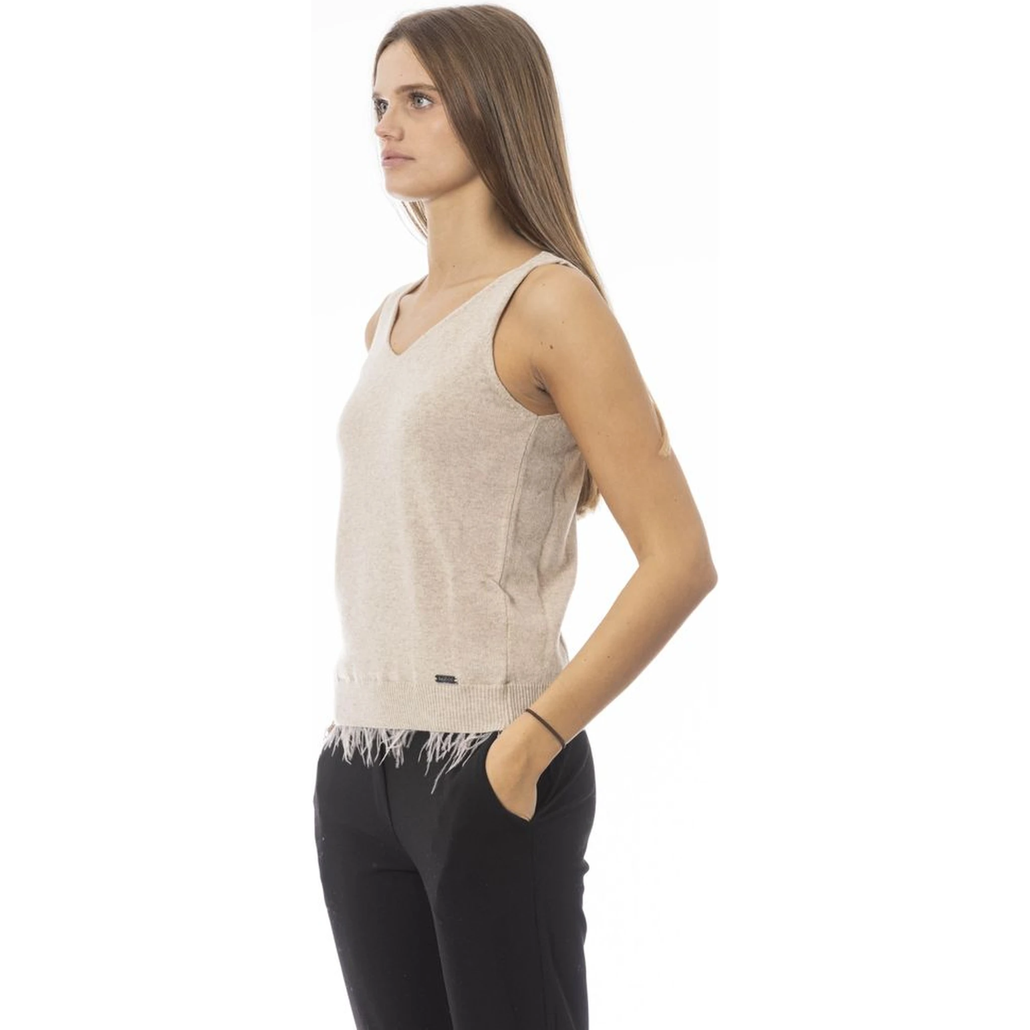 Beige Wool Tank Top