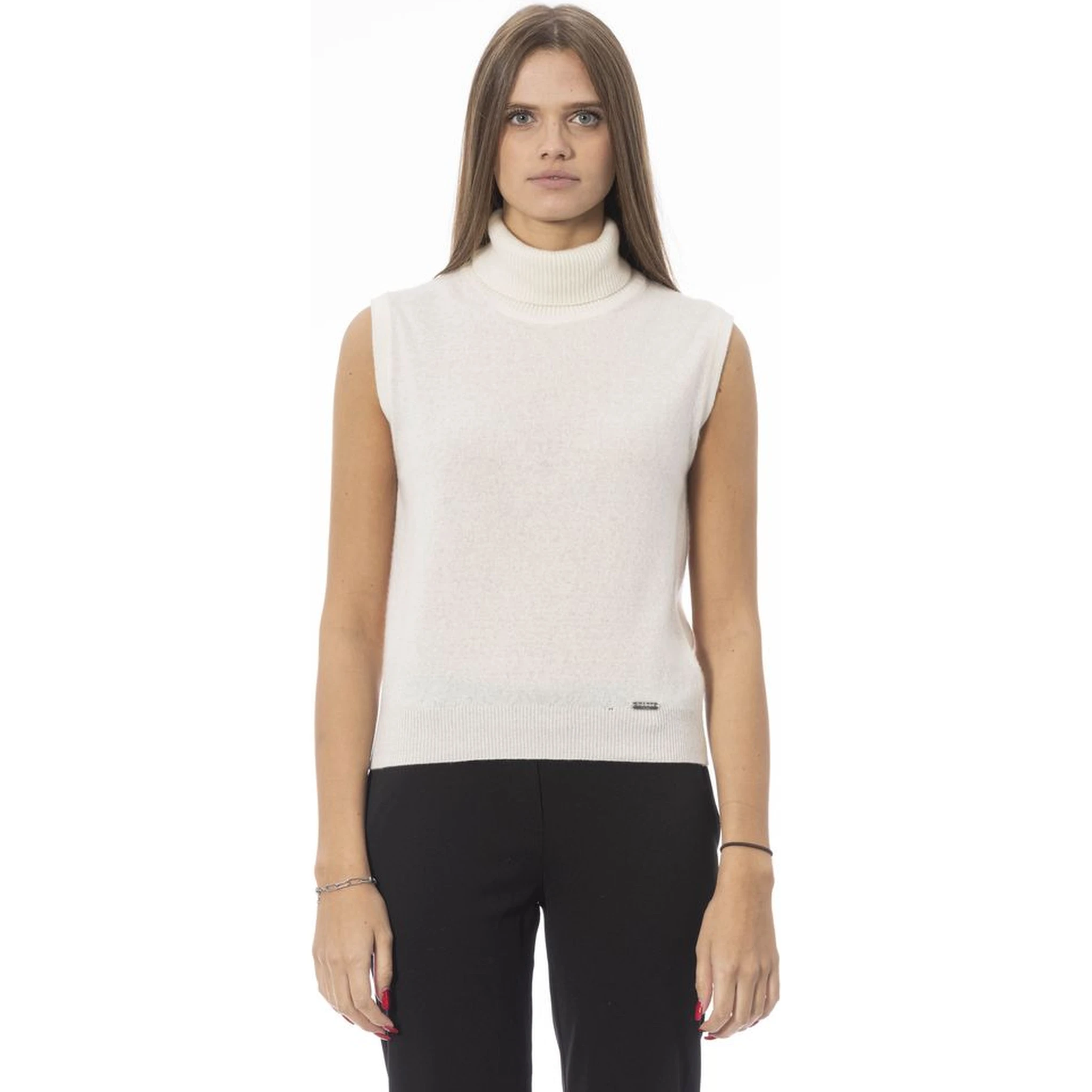 White Wool Women Sweater