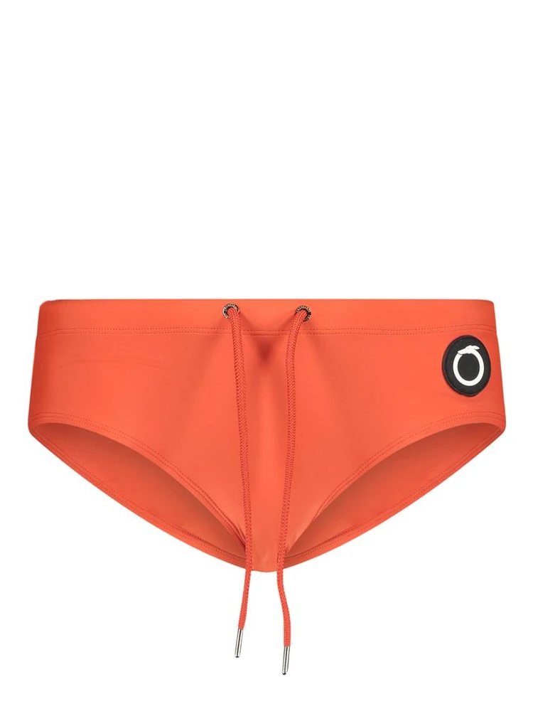 Red Elastane Swimwear