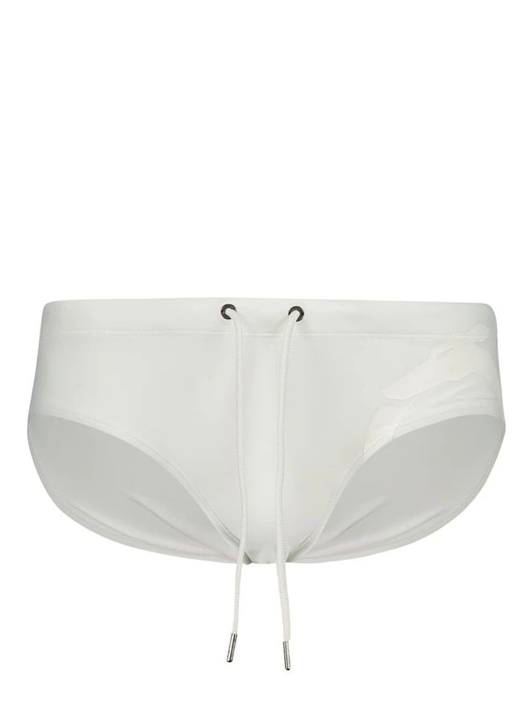 White Elastane Swimwear