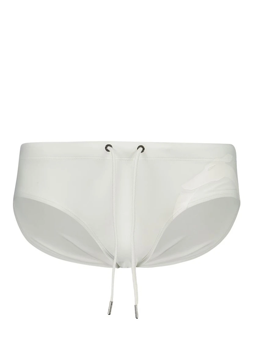 White Elastane Swimwear