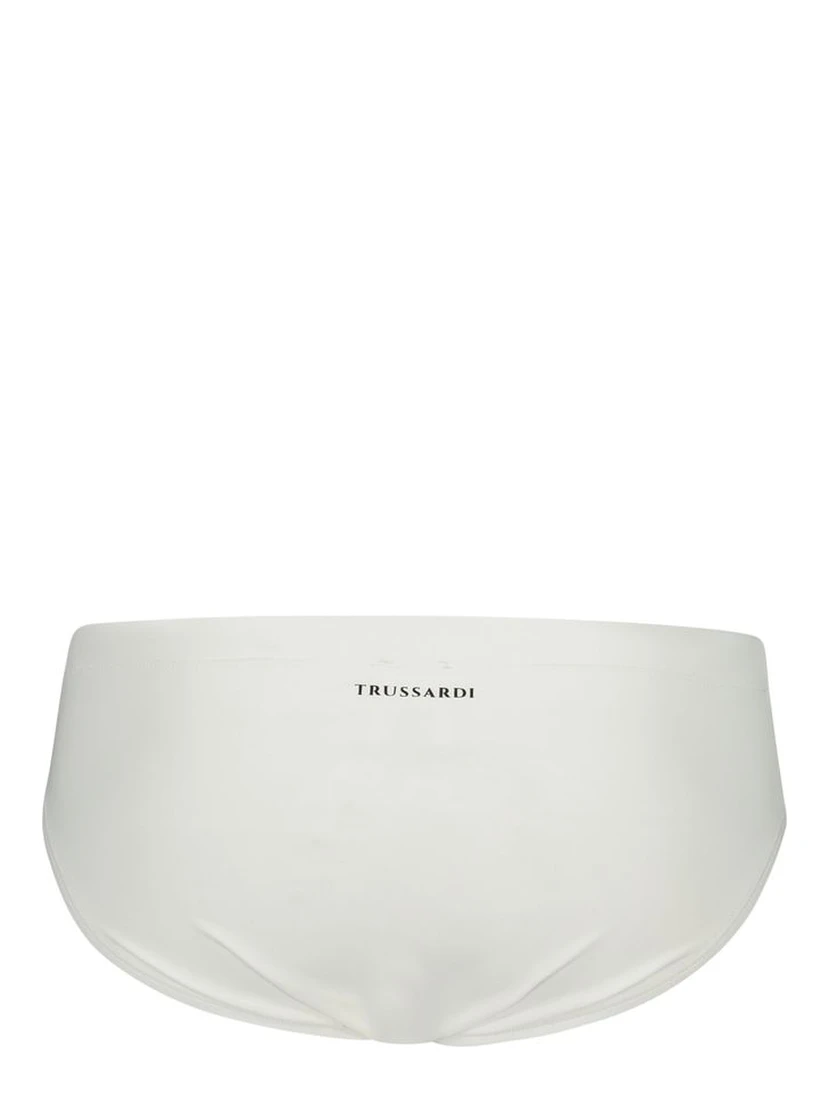 White Elastane Swimwear