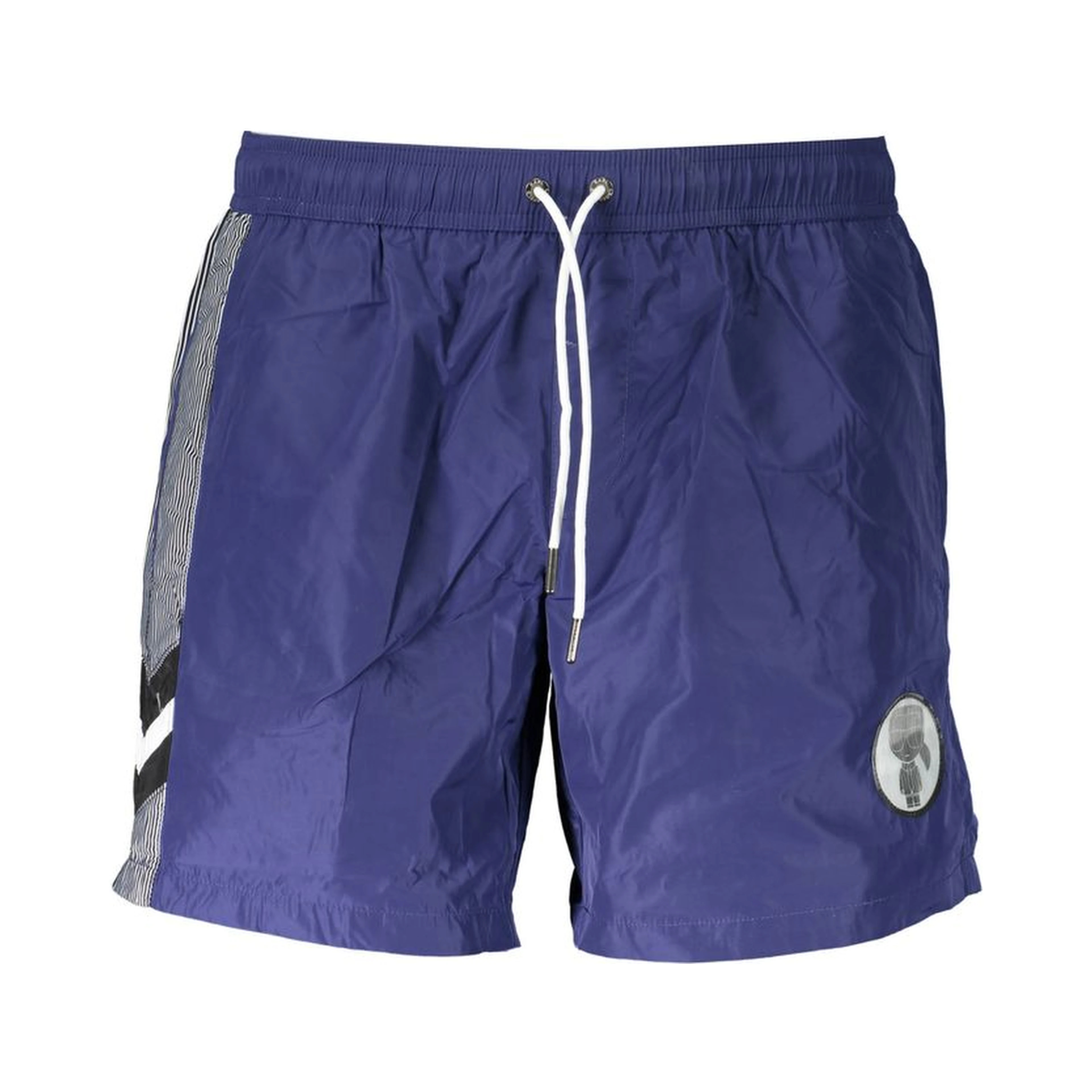 Blue Polyester Men's Swim Trunk
