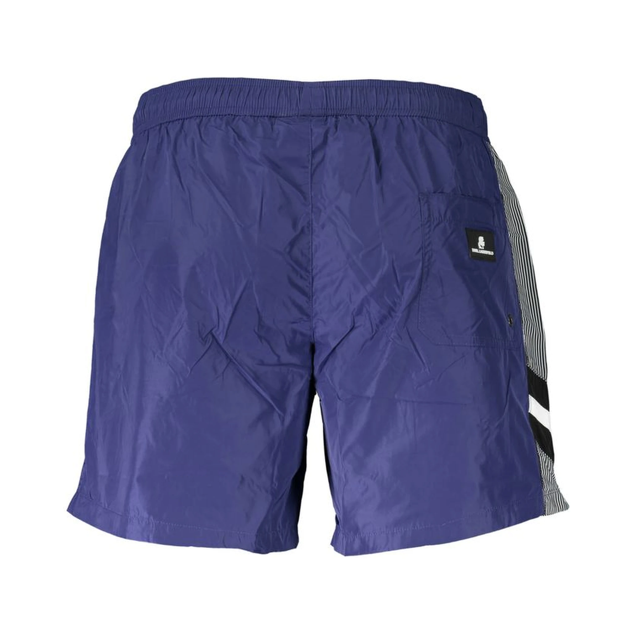 Blue Polyester Men's Swim Trunk