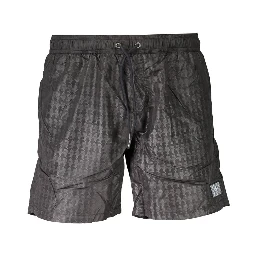 Black Polyester Men's Swim Trunk