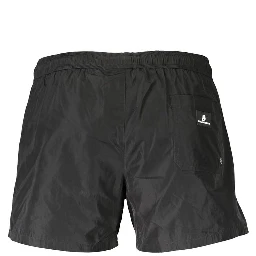 Black Polyester Men Swim Boxer