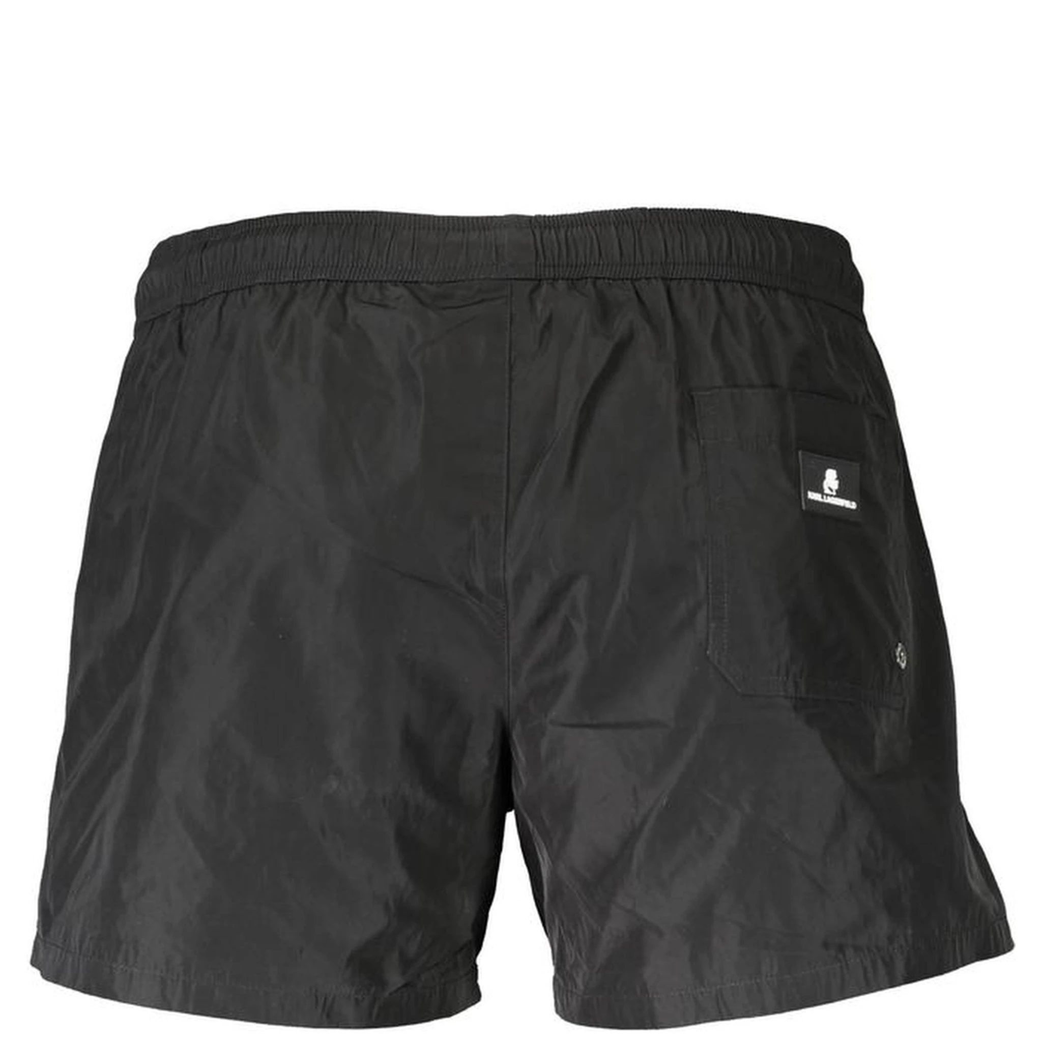 Black Polyester Men Swim Boxer