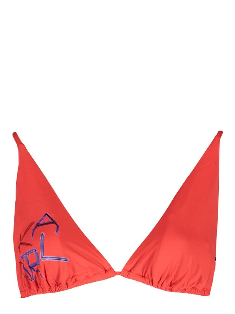 Red Elastane Swimwear
