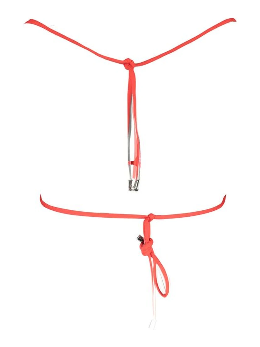 Red Elastane Swimwear