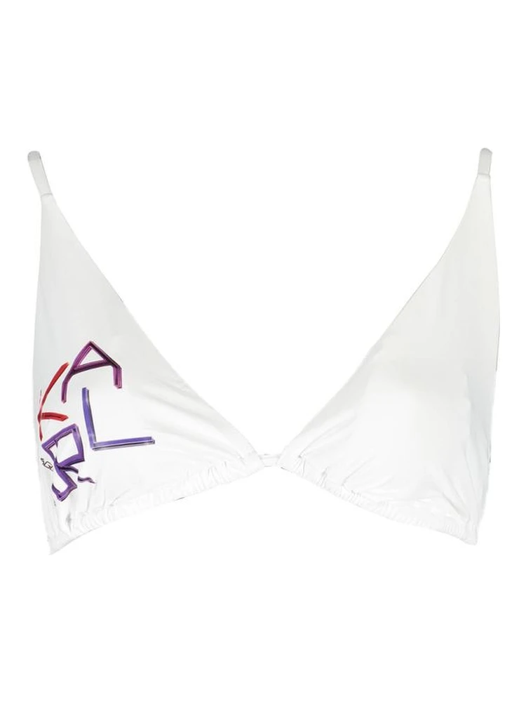 White Elastane Swimwear