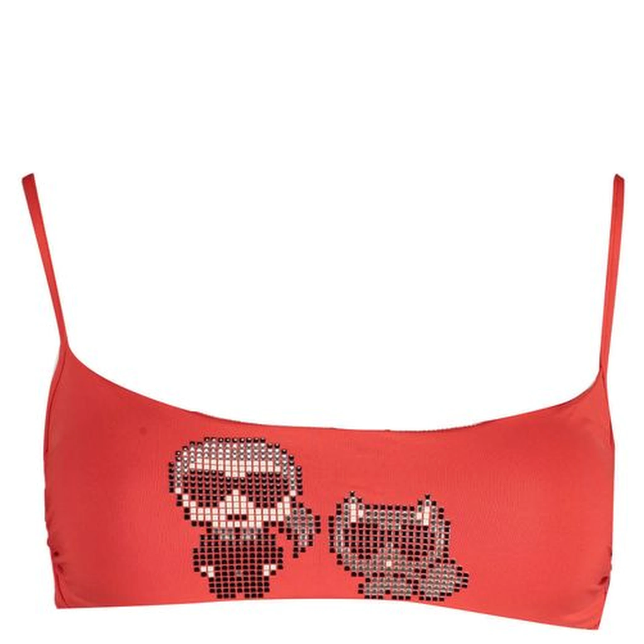 Red Elastane Swimwear