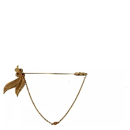 Gold Tone 925 Sterling Silver Crystal Chain Brooch