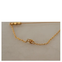 Gold Tone 925 Sterling Silver Crystal Chain Brooch