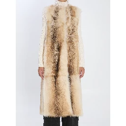 Long lamb fur vest