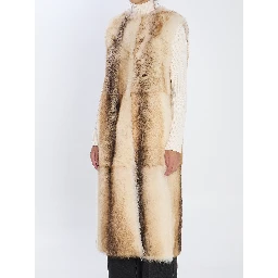 Long lamb fur vest