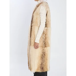 Long lamb fur vest