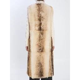 Long lamb fur vest