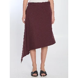 Tailored wool midi skirt