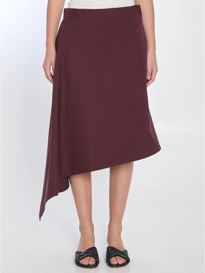 Tailored wool midi skirt